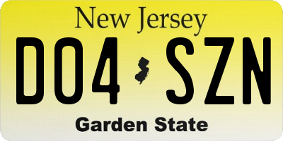NJ license plate D04SZN
