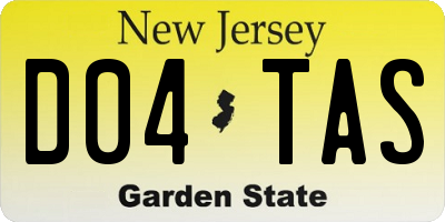NJ license plate D04TAS