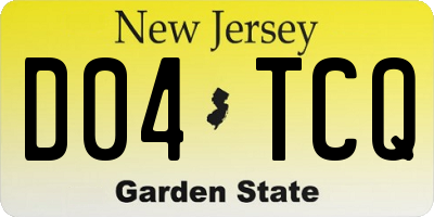 NJ license plate D04TCQ