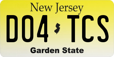 NJ license plate D04TCS