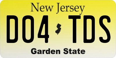 NJ license plate D04TDS