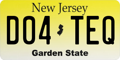 NJ license plate D04TEQ