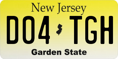 NJ license plate D04TGH