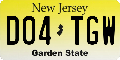 NJ license plate D04TGW