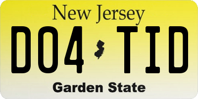 NJ license plate D04TID
