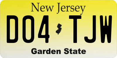 NJ license plate D04TJW