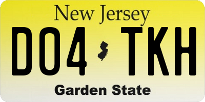 NJ license plate D04TKH