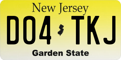 NJ license plate D04TKJ