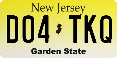 NJ license plate D04TKQ