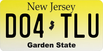 NJ license plate D04TLU