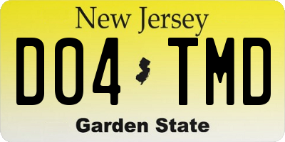 NJ license plate D04TMD