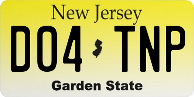 NJ license plate D04TNP