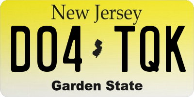 NJ license plate D04TQK