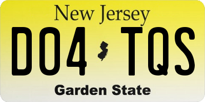 NJ license plate D04TQS