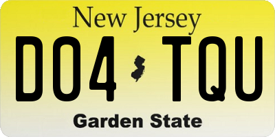 NJ license plate D04TQU
