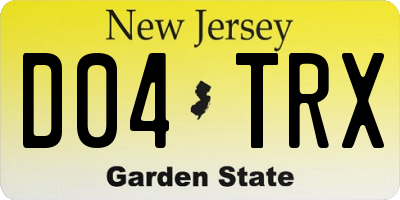 NJ license plate D04TRX