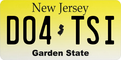 NJ license plate D04TSI