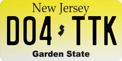 NJ license plate D04TTK