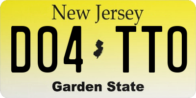 NJ license plate D04TTO
