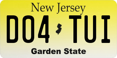 NJ license plate D04TUI