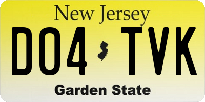 NJ license plate D04TVK