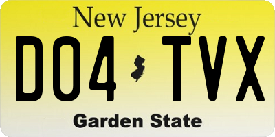 NJ license plate D04TVX