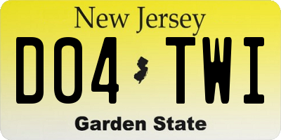 NJ license plate D04TWI