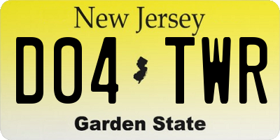 NJ license plate D04TWR