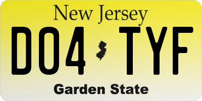 NJ license plate D04TYF