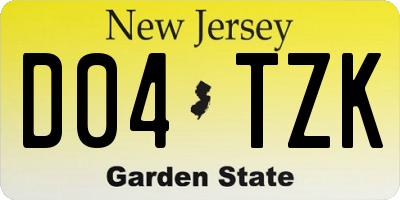 NJ license plate D04TZK