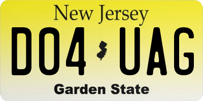 NJ license plate D04UAG