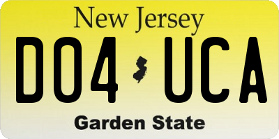 NJ license plate D04UCA