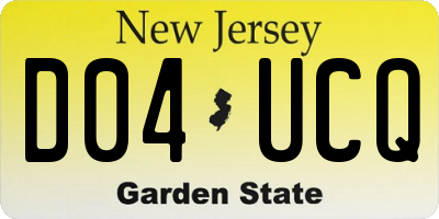 NJ license plate D04UCQ