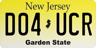 NJ license plate D04UCR