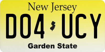 NJ license plate D04UCY