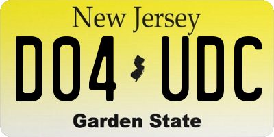 NJ license plate D04UDC