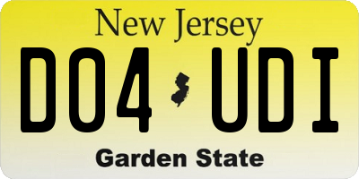 NJ license plate D04UDI
