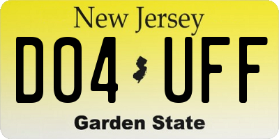 NJ license plate D04UFF