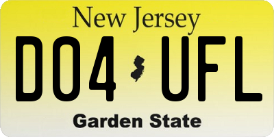 NJ license plate D04UFL