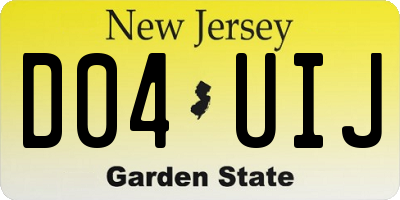 NJ license plate D04UIJ