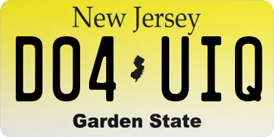 NJ license plate D04UIQ