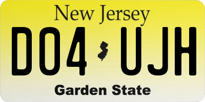 NJ license plate D04UJH
