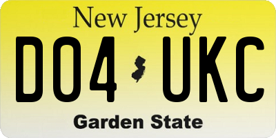 NJ license plate D04UKC
