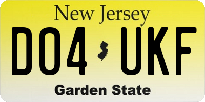 NJ license plate D04UKF