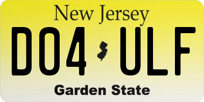 NJ license plate D04ULF