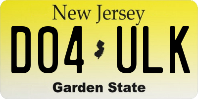 NJ license plate D04ULK