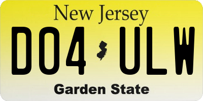 NJ license plate D04ULW