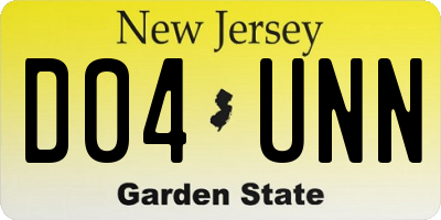 NJ license plate D04UNN