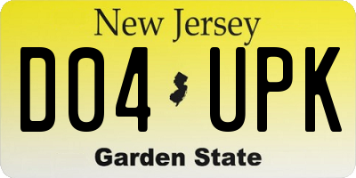 NJ license plate D04UPK