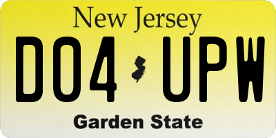 NJ license plate D04UPW